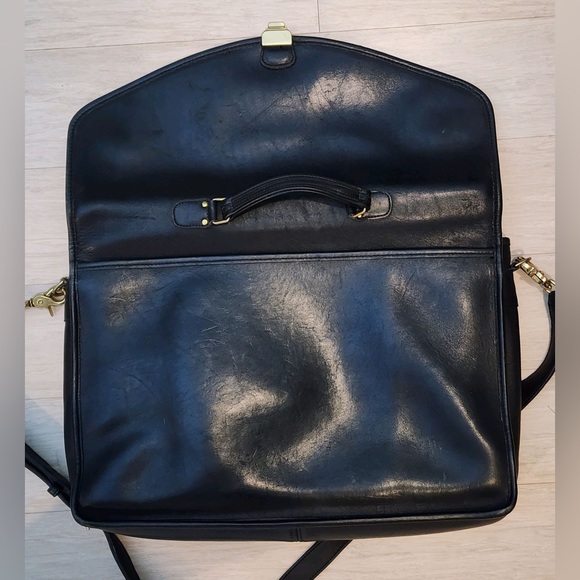 RARE Vintage Coach Gen Leather Large  Morgan Briefcase wBrass TouchLock Closure - Picture 4 of 16